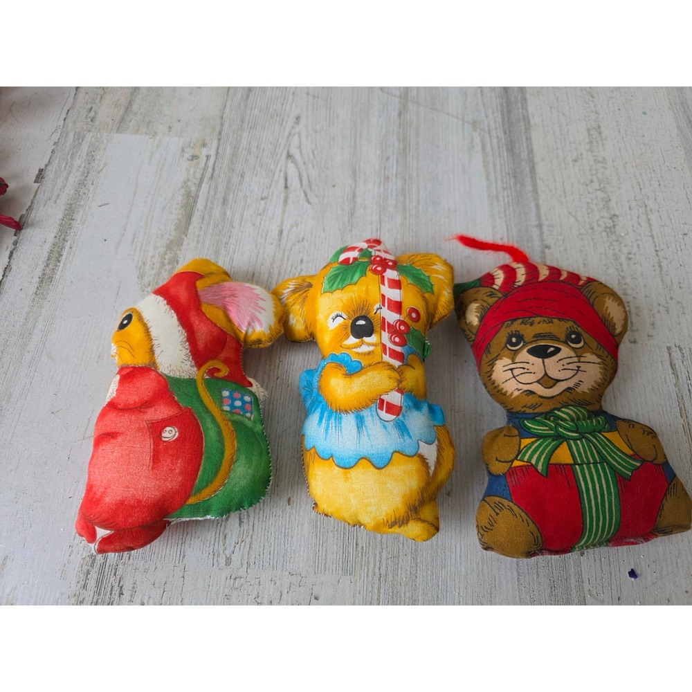 Vintage plush koala mice bear ornament as is Xmas tree